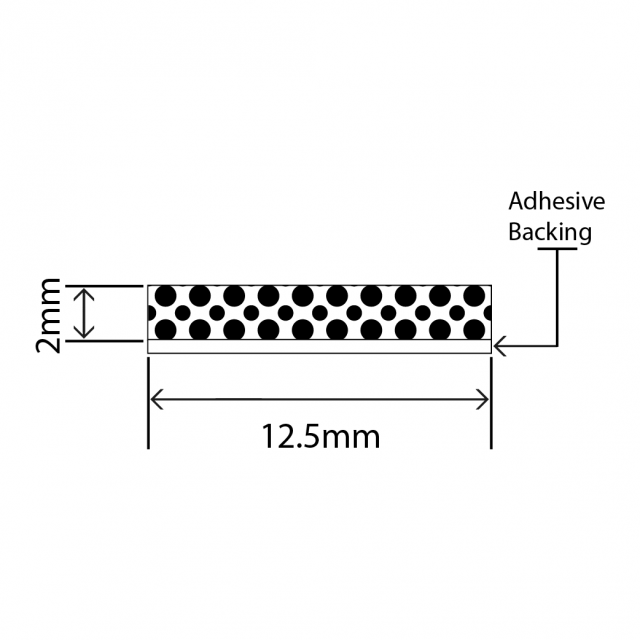 polyethylene sponge strip 12.5mm x 2mm