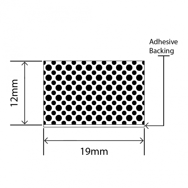 polyethylene sponge strip 19mm x 12mm