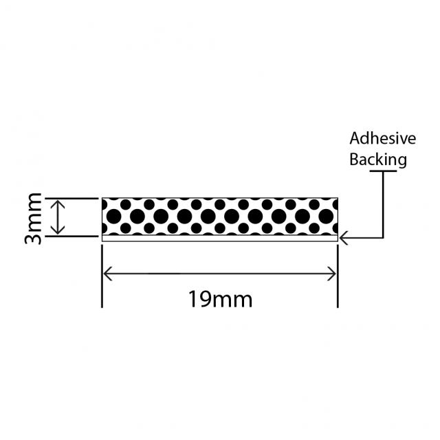 polyethylene sponge strip 19mm x 3mm