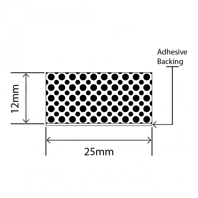 polyethylene sponge strip 25mm x 12mm