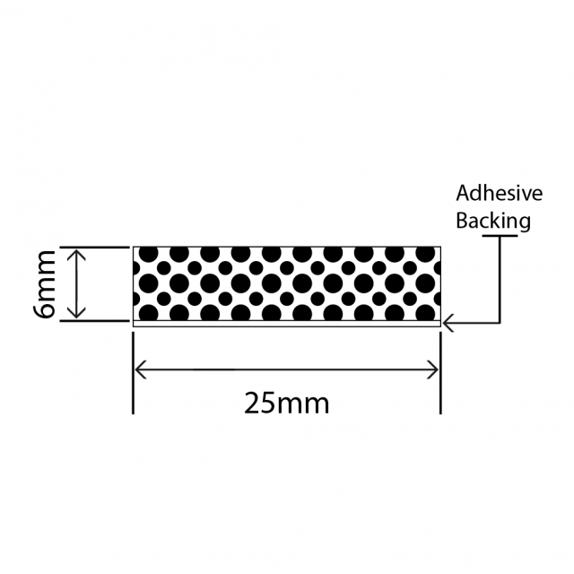 polyethylene sponge strip 25mm x 6mm