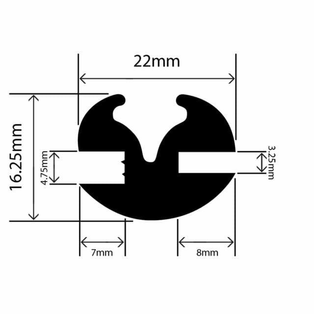 RC-I1736 - Claytonrite Weatherstrip Glazing Seal - 22mm x 16.25mm
