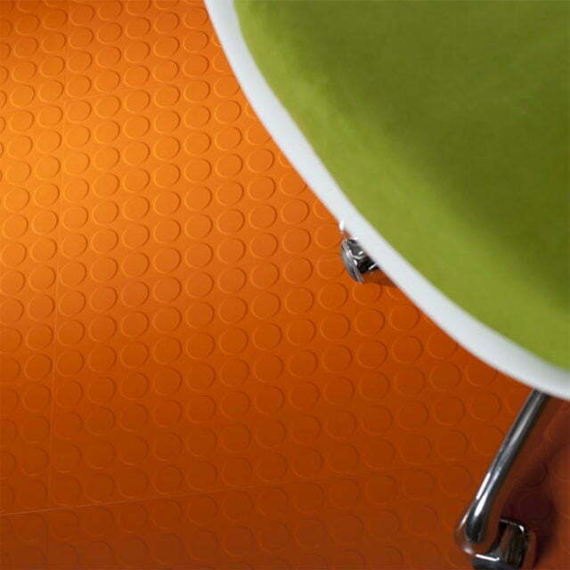 Studded Rubber Floor Tiles - Orange