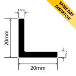 RC4352 - Rubber TPE L Profile - 20mm x 20mm - Available for same day dispatch
