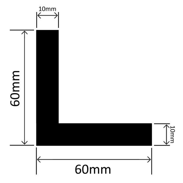 RCAP60X60L - EPDM L Profile - 60mm x 60mm