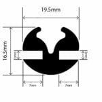 RC-I1295 - Claytonrite Weatherstrip Glazing Seal - 19.5mm x 16.5mm