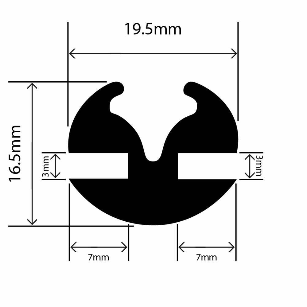 RC-I1295 - Claytonrite Weatherstrip Glazing Seal - 19.5mm x 16.5mm