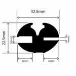 RC-I2000 - Claytonrite Weatherstrip Glazing Seal - 32.5mm x 22.5mm