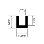 RC-I0270-8 - EPDM Square U Channel - 11.5mm x 10mm