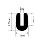 RC-I0694 - EPDM U Channel - 7mm x 9.7mm