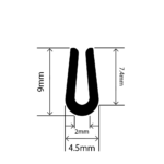RC-I0856 - EPDM U Channel - 4.5mm x 9mm