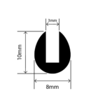 RC-I0873 - EPDM U Channel - 8mm x 10mm