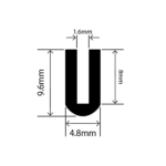 RC-I1179 - EPDM U Channel - 4.8mm x 9.6mm