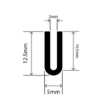 RC-I1727 - EPDM U Channel - 5mm x 12.5mm
