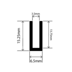 RC-I2014 - EPDM U Channel - 6.5mm x 15.2mm