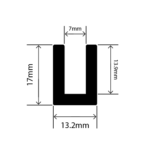 RC-I2036 - EPDM Square U Channel - 13.2mm x 17mm