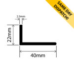 RCAP40X22L-4 - Rubber EPDM L Profile - 40mm x 22mm - Same Day Dispatch
