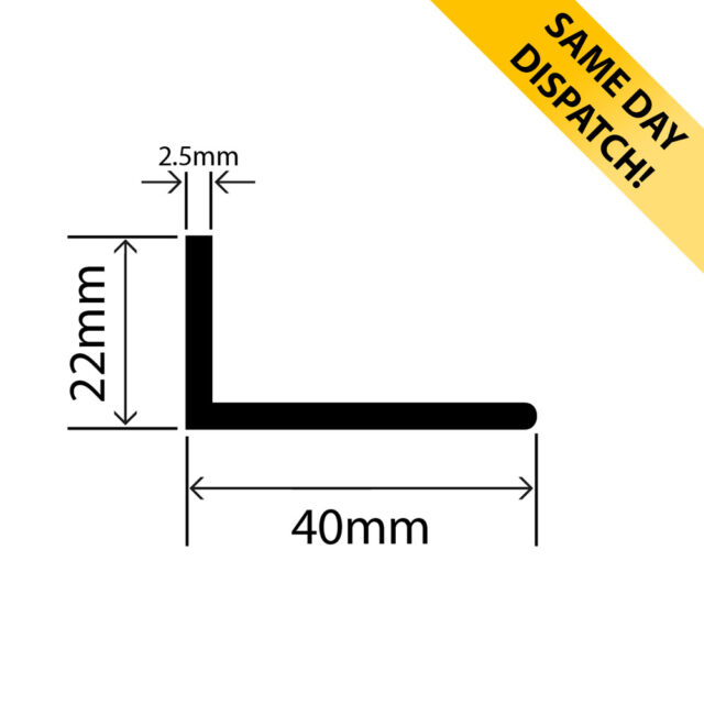 RCAP40X22L-4 - Rubber EPDM L Profile - 40mm x 22mm - Same Day Dispatch