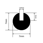 epdm u channel - 7mm x 7mm