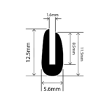 neoprene u channel - 5.6mm x 12.5mm