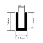epdm square u channel - 8.7mm x 14mm