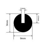 epdm u channel - 9mm x 9mm