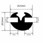 RC-I1186 - Claytonrite Weatherstrip Glazing Seal - 26.5mm x 20.5mm
