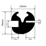 RC-1767 - Claytonrite Weatherstrip Glazing Seal - 22mm x 19mm