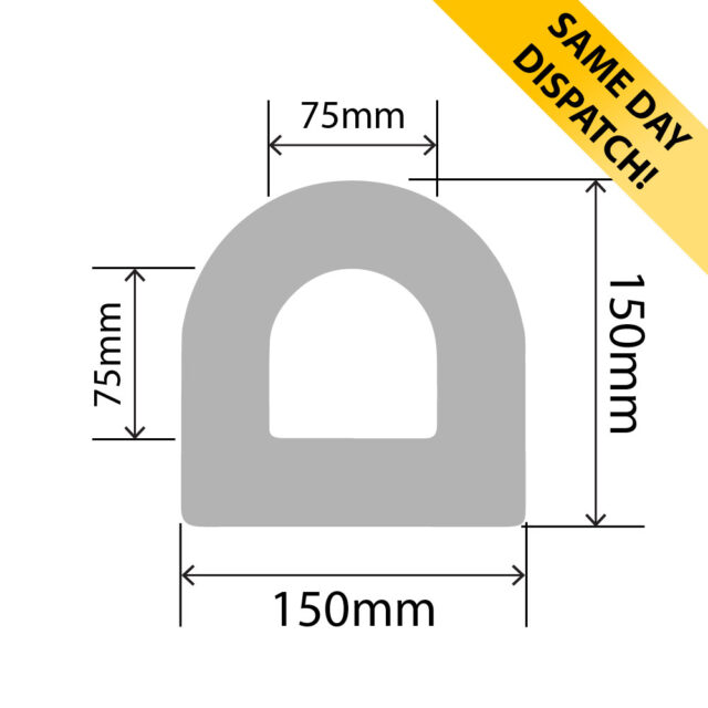 RC0801-150-GRY - Non-Marking Grey D Fender - 150mm x 150mm