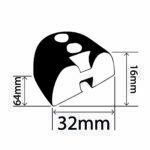 RC-102-ES - Rubber B Fender End Stop - 32mm x 16mm
