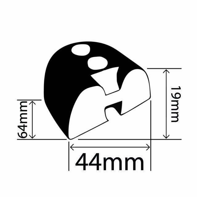 RC-103-ES - Rubber B Fender End Stop – 44mm x 19mm