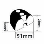 RC-104-ES - Rubber B Fender End Stop – 51mm x 25mm