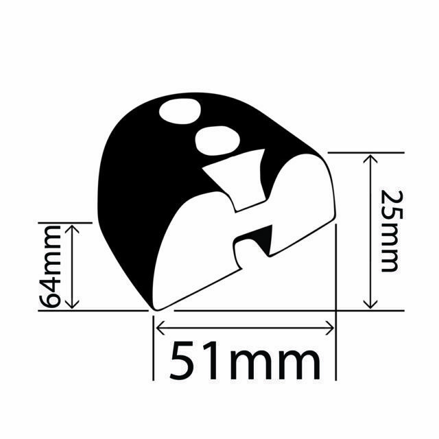 RC-104-ES - Rubber B Fender End Stop – 51mm x 25mm