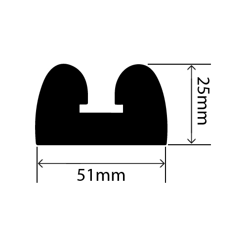 RC-104 - Rubber B Fender - 51mm x 25mm