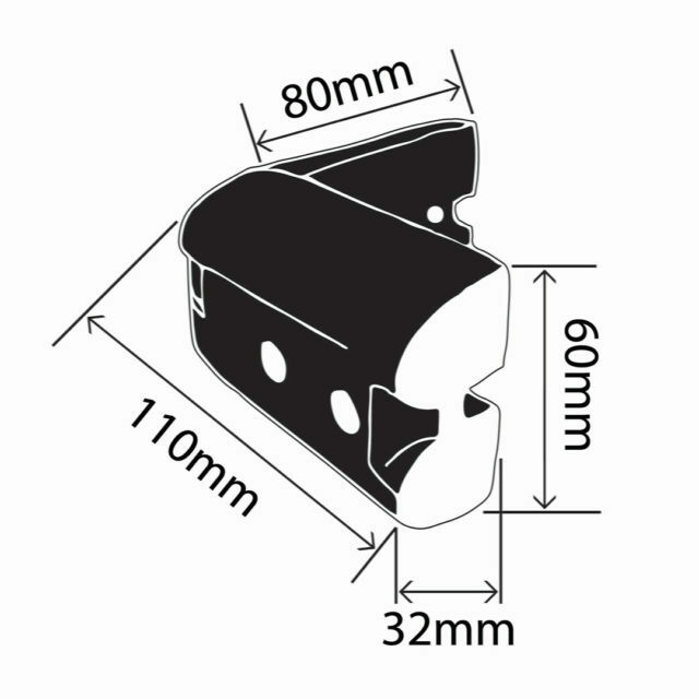 RC-105-CA - Rubber B Fender Corner Assembly - 60mm x 32mm