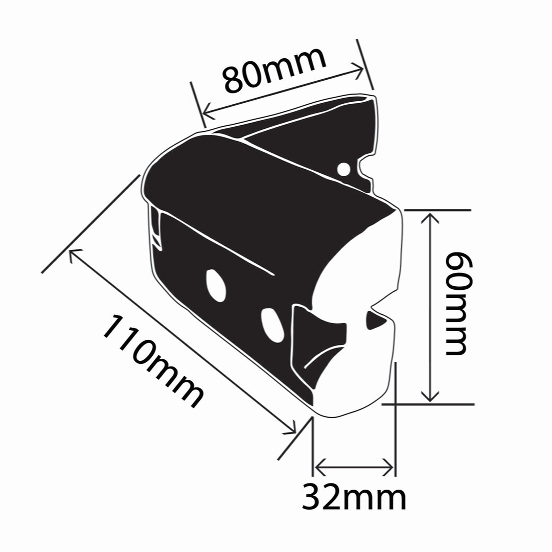 RC-105-CA - Rubber B Fender Corner Assembly - 60mm x 32mm