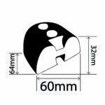RC-105-ES - Rubber B Fender End Stop - 60mm x 32mm