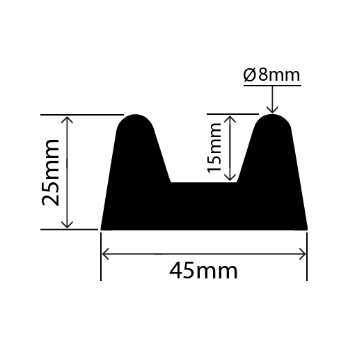 RC-345 - TPE B Fender - 45mm x 25mm