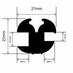 RC-I1196 - Claytonrite Weatherstrip Glazing Seal - 27mm x 25mm