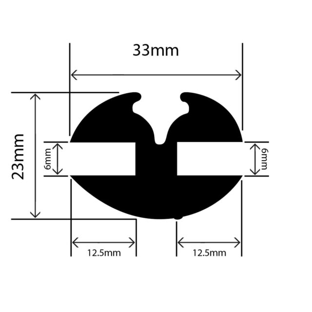 RC-I1686 - Claytonrite Weatherstrip Glazing Seal – 33mm x 23mm