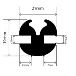 RC-I773 - Claytonrite Weatherstrip Glazing Seal - 21mm x 19mm