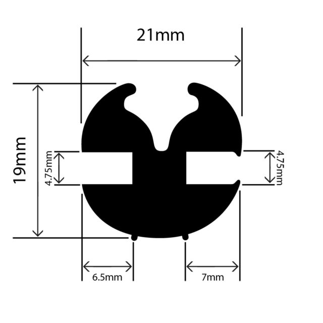 RC-I773 - Claytonrite Weatherstrip Glazing Seal - 21mm x 19mm