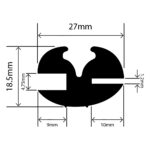 RC-I747 - Claytonrite Weatherstrip Glazing Seal - 27mm x 18.5mm