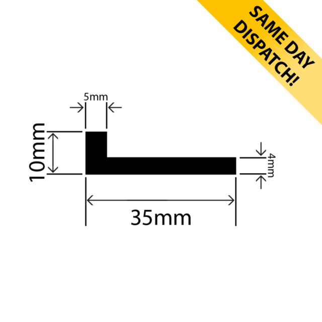 RCAP35X10VE - EPDM L Profile - 35mm x 10mm - Same Day Dispatch
