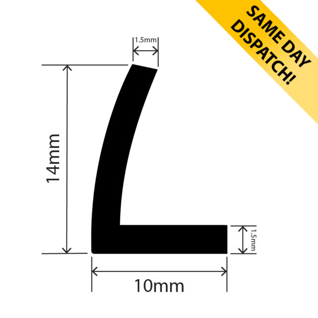RCAP10X14W-FR - EPDM L Profile (FR to EN 45542-2) - 10mm x 14mm