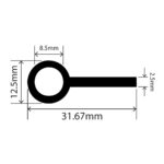 RC-I2030 - Rubber EPDM P Extrusion - 31.67mm x 12.5mm