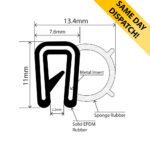 RCK-0002 - Self-Grip Door Seal - 13.4mm x 11mm