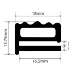 RC-I0973 - EPDM D Section Door Seal - 18mm x 13.75mm
