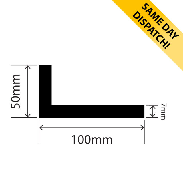 RCAP50X100K - EPDM L Profile - 100mm x 50mm - Same Day Dispatch