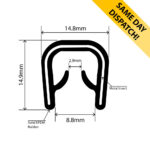 RCK-0017 - EPDM Self-Grip Edge Trim - 14.8mm x 14.9mm
